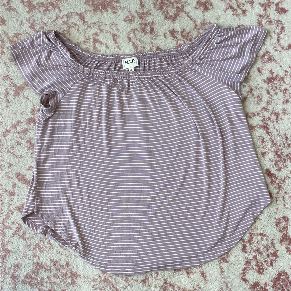 h.i.p. Women's Mauve Striped Blouse